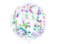 Grote Confetti Ballon met kleurrijke confetti - 1 meter - thumbnail