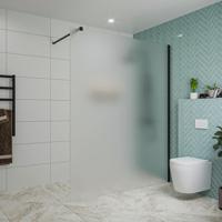 Fortifura Galeria inloopdouche - 160x200cm - mat glas - wandarm - mat zwart SW797932/SW797905 - thumbnail