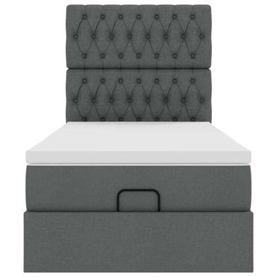 Ottoman bed met matras 100x200cm stof donkergrijs
