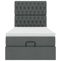 Ottoman bed met matras 100x200cm stof donkergrijs - thumbnail