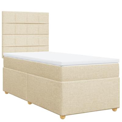 Boxspring met matras stof crèmekleurig 120x200 cm