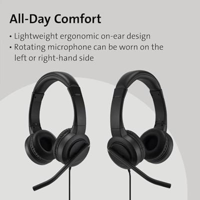 Kensington Over Ear headset Kabel Zwart Noise Cancelling Headset Computer Kensington Over Ear headset Kabel Zwart Noise Cancelling Headset Computer