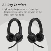 Kensington Over Ear headset Kabel Zwart Noise Cancelling Headset Computer - thumbnail