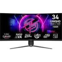 MSI MPG 346CQRFDE X24 Gaming monitor Energielabel F (A - G) 86.4 cm (34 inch) 3440 x 1440 Pixel 21:9 0.5 ms HDMI, DisplayPort, USB-C (DP Alt Mode), USB-A 2.0, - thumbnail