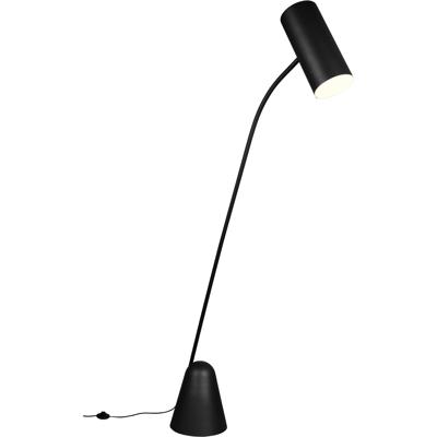LED Vloerlamp - Cinque Cialto - 1 Lichtpunt - E27-fitting - Voetschakelaar - Mat Zwart - Metaal