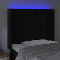 Hoofdbord LED 183x16x118/128 cm fluweel zwart - thumbnail