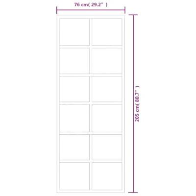 Schuifdeur 76x205 cm ESG-glas en aluminium zwart - thumbnail
