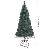 VidaXL Kunstkerstboom met verlichting en ballenset groen 120 cm pet - thumbnail