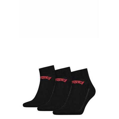 Levi's Mid Cut Batwing Logo Jet Black 3-Pack-39/42