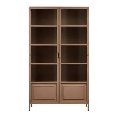 WOOOD Vitrinekast 'Ronja' 189 x 110cm, kleur Military Brown WOOOD Vitrinekast 'Ronja' 189 x 110cm, kleur Military Brown