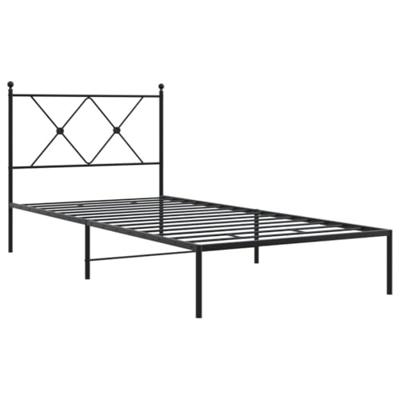Bedframe met hoofdbord metaal zwart 90x200 cm Bedframe met hoofdbord metaal zwart 90x200 cm