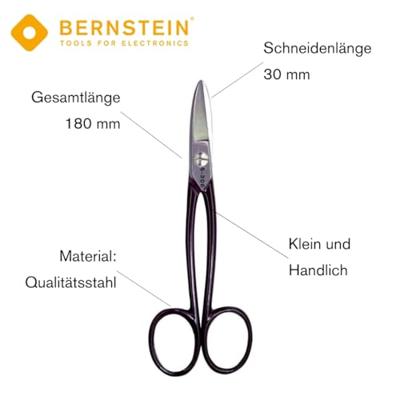Bernstein Tools for Electronics 5-306 Blikschaar 180 mm Zwart