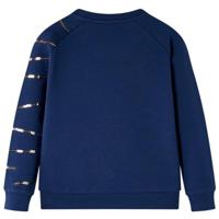 Kindertrui met kat van pailletten 104 marineblauw - thumbnail