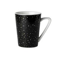 Dutch Rose loft zwart-wit mok zwart met glitters 31 cl - thumbnail