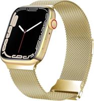 Milanese band - Goud - Extra sterke magneet - Geschikt voor Apple Watch 44mm / 45mm / 46mm / 49mm - thumbnail