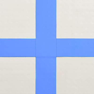 VidaXL Gymnastiekmat met pomp opblaasbaar 500x100x20 cm pvc blauw - thumbnail