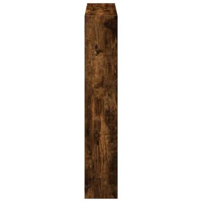 Wandschap kubus 12 vakken bewerkt hout gerookt eikenkleurig - thumbnail