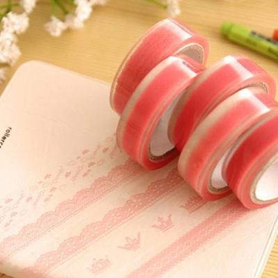 5 stuks 10m School Office briefpapier schattig transparant Lace patroon decoratieve Tape willekeurige stijl levering (roze)