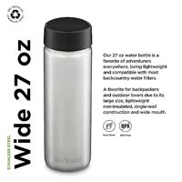Klean Kanteen Classic Wide 800ml/27oz + Ringdop Drinkfles Brushed Stainless 800ml - thumbnail