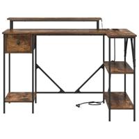 Bureau Gerookt eiken 120 x 79 x 86.5 cm Bewerkt hout - thumbnail