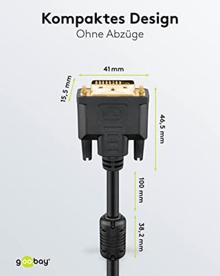 Goobay dvi-d kabel (zwart, 10 meter)