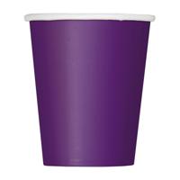 Unique Party 336,388-9 oz Deep Purple Paper Cups, Pack van 14 - thumbnail