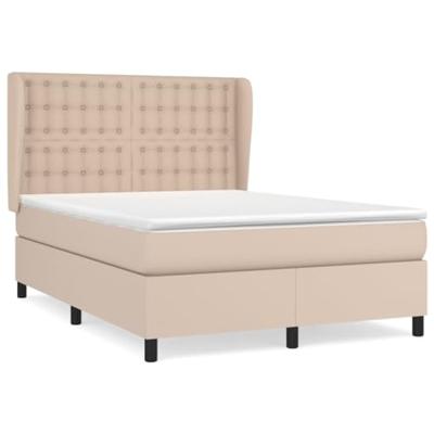 Boxspring met matras kunstleer cappuccinokleurig 140x200 cm