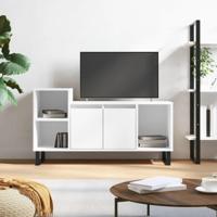 Tv-meubel 100x35x55 cm bewerkt hout wit - thumbnail
