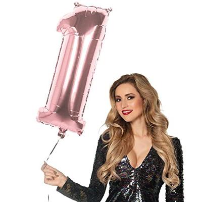 Folieballon &apos;1&apos; Roségoud groot