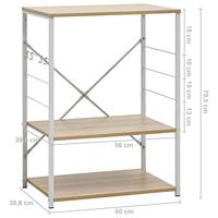 Magnetronkast 60x39,6x79,5 cm spaanplaat wit en eikenkleurig - thumbnail