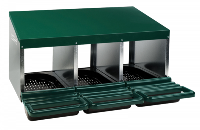 Gaun Pluimvee Legnest Plastic Vloer 3 Vakken (Max. 15 kippen)