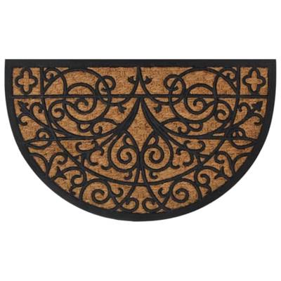 VidaXL Deurmat halfrond 45x75 cm rubber en kokosvezel