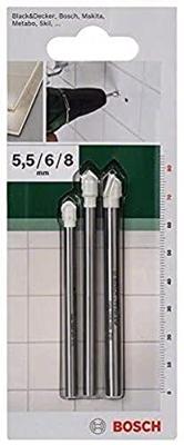 Bosch Accessories 2609255590 Tegelboorset 3-delig 5.5 mm, 6.0 mm, 8.0 mm Cilinderschacht 1 set(s)