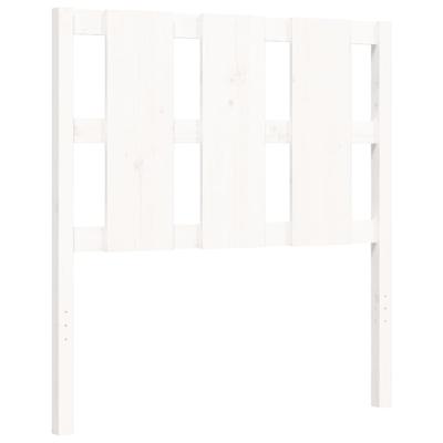 Bedframe met hoofdbord massief hout wit - thumbnail