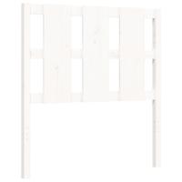 Bedframe met hoofdbord massief hout wit - thumbnail