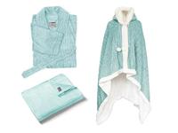 LINNICK Flanel Fleece Deken Croco - mint groen - 140x200cm - thumbnail