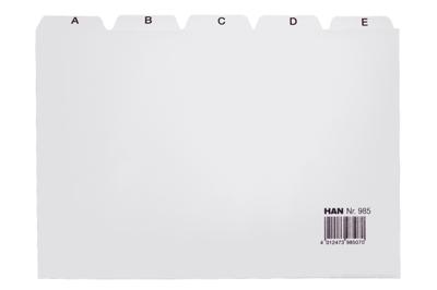 HAN 985 Kaartenbak register DIN A5 liggend A-Z Polypropyleen Grijs 25 tabbladen 985 HAN 985 Kaartenbak register DIN A5 liggend A-Z Polypropyleen Grijs 25 tabbladen 985