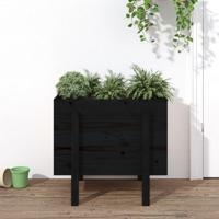 VidaXL Plantenbak 62x50x57 cm massief grenenhout zwart - thumbnail