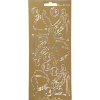 Creativ Company Stickers, sport, vel 10x23 cm, goud, 1 vel