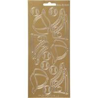 Creativ Company Stickers, sport, vel 10x23 cm, goud, 1 vel - thumbnail