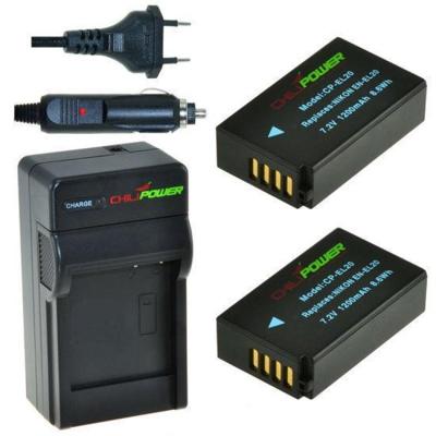 2 x EN-EL20 accu's voor Nikon - inclusief oplader en autolader - Origineel ChiliPower 2 x EN-EL20 accu's voor Nikon - inclusief oplader en autolader - Origineel ChiliPower