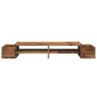 VidaXL Monitorstandaard met opbergruimte 100x27x15 cm hout oud hout - thumbnail