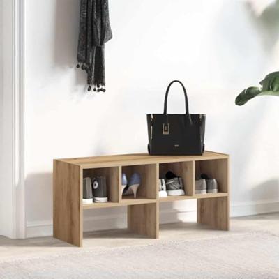 VidaXL Schoenenrek stapelbaar 89,5x30x40 cm artisanaal eikenkleurig VidaXL Schoenenrek stapelbaar 89,5x30x40 cm artisanaal eikenkleurig