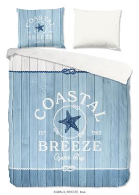 Good Morning Dekbedovertrek "Houten planken/ maritiem" - Blauw - (240x200/220 cm) - Katoen