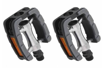 Union pedalen sp-823, aluminium non slip. grijs/zwart. 9/16" draad (hangverpakking)