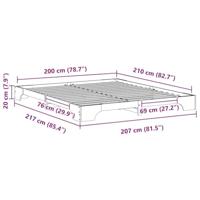 Bedframe met opslag Bruin 200 x 210 cm Massief grenenhout - thumbnail