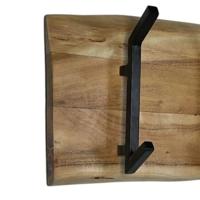 Kapstok Live Edge - 100x10x25 - Naturel - Acaciahout|metaal - thumbnail