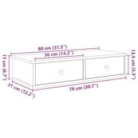 Wandschap met lades 80x31x17 cm bewerkt hout gerookt eikenkleur - thumbnail