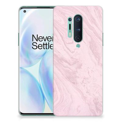 OnePlus 8 Pro | TPU | Siliconen hoesje | Marble Pink - Origineel Cadeau Vriendin