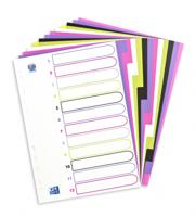 OXFORD MyColour tabbladen, formaat A4, uit gekleurde PP, 11-gaatsperforatie, 12 tabs - thumbnail